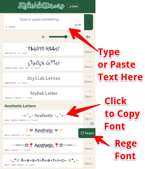 how to use stylish letters